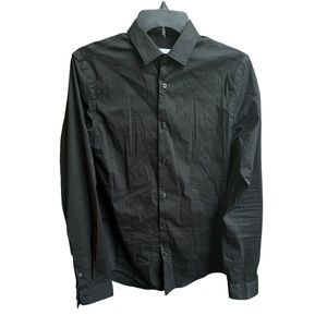 Zara Black Casual Button Down Shirt with Classic Collar